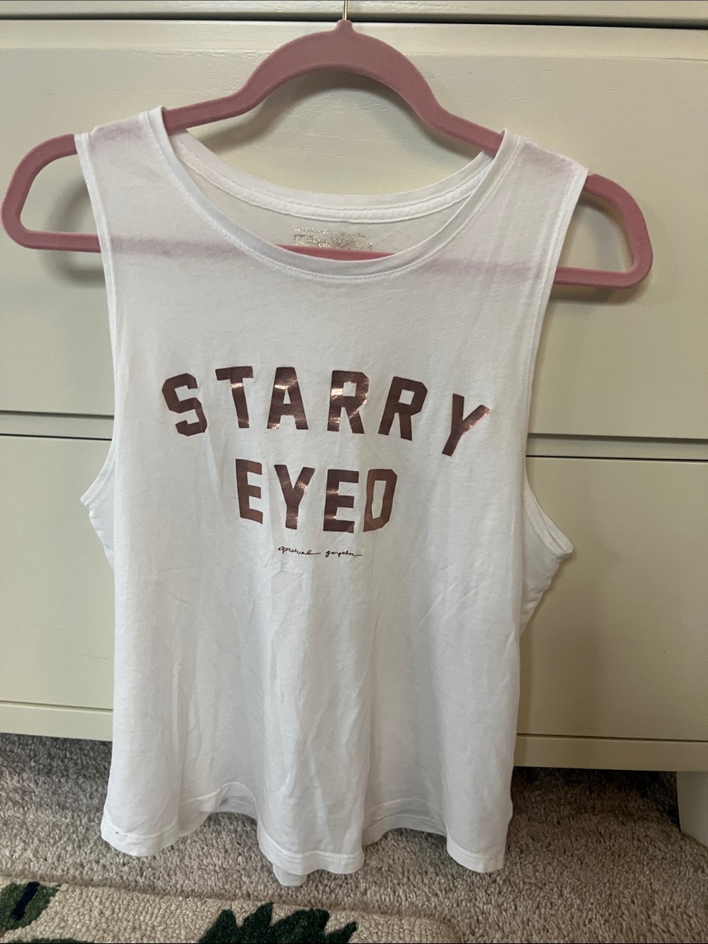 Spiritual Gangster Starry Eyed ivory tank top medium